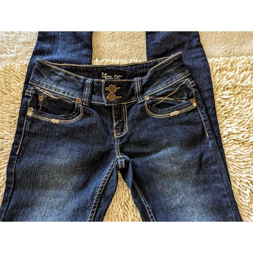 Eighty Eight Perfect Jeans Dark Wash Skinny Straight Double Button View 6